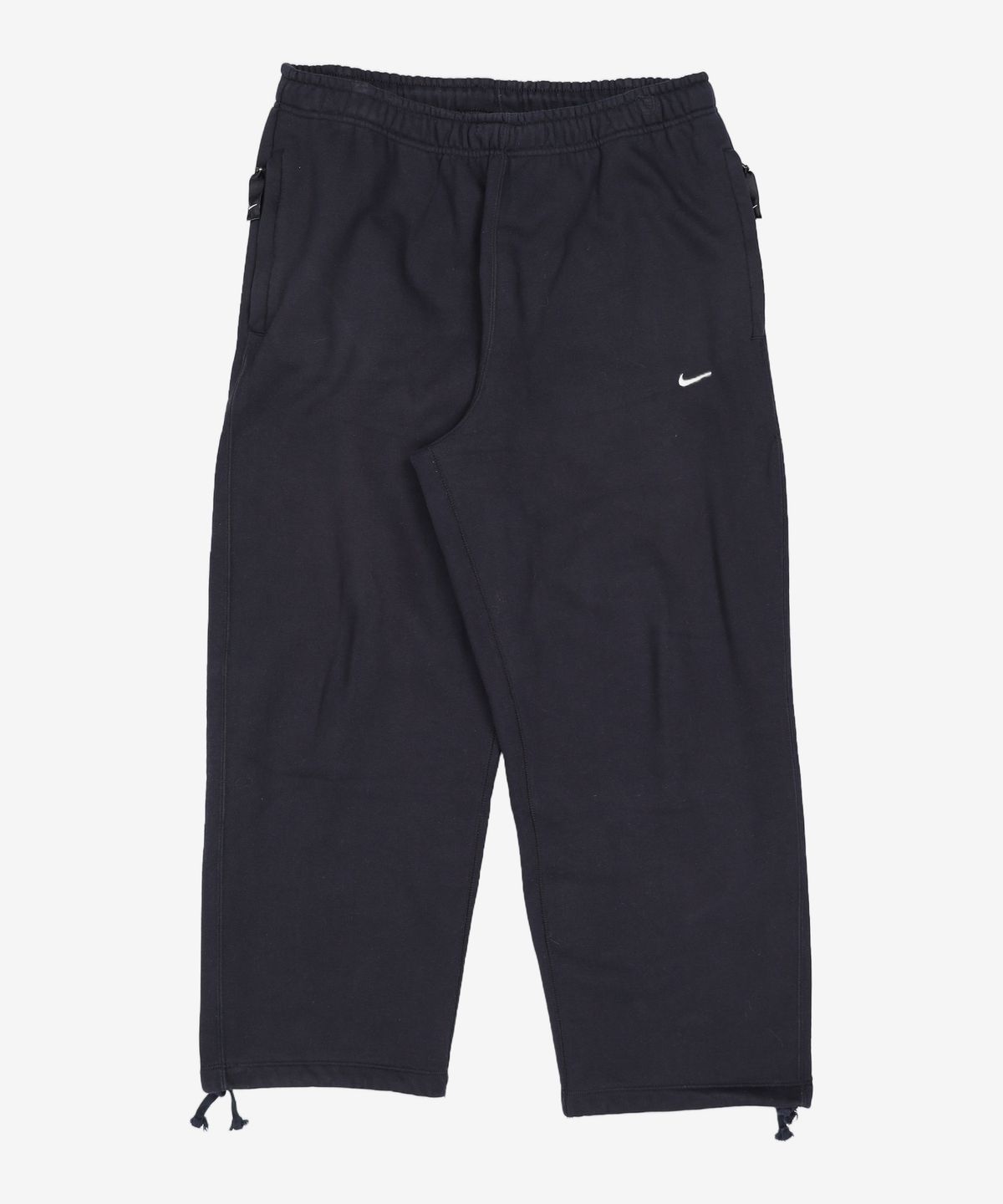 나이키(NIKE) 스포츠웨어 스우시 오픈 헴 플리스 팬츠 M - 블랙:화이트 / FN3343-010 XXL