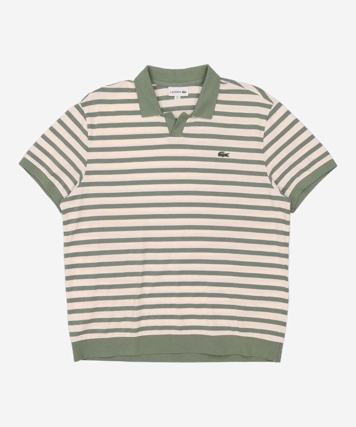 라코스테(LACOSTE) 남성 오픈카라 스트라이프 폴로 [모스그린] 5