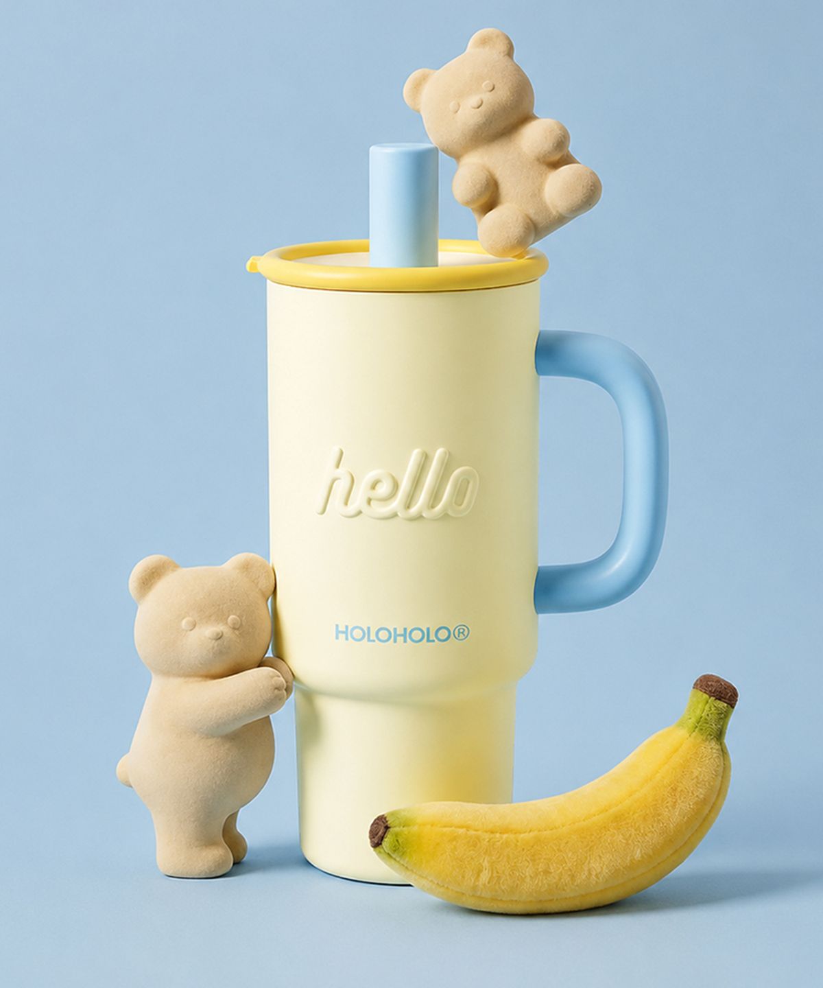홀로홀로(HOLOHOLO) 버블 텀블러 1000ml 옐로우