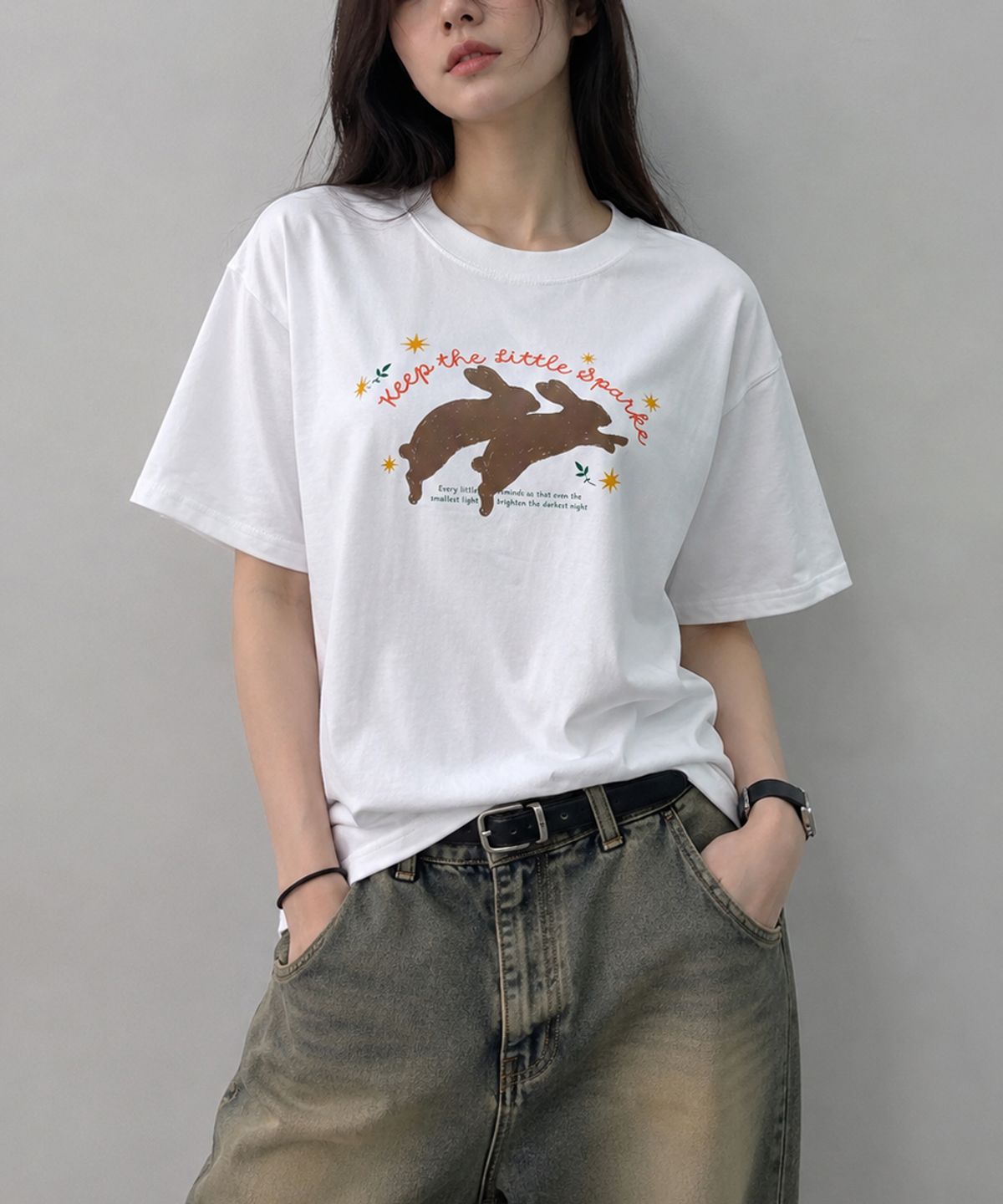 도톤(DOTON) KEEP THE SPARK T-SHIRTS (White)