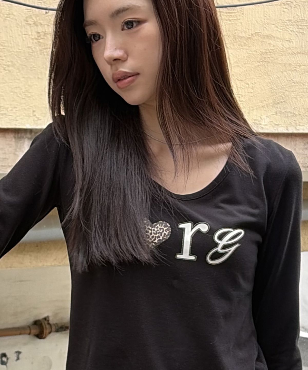 로긴 앤 로지(ROGIN N ROSIE) I Luv RnR Leopard Point Long Sleeve Black