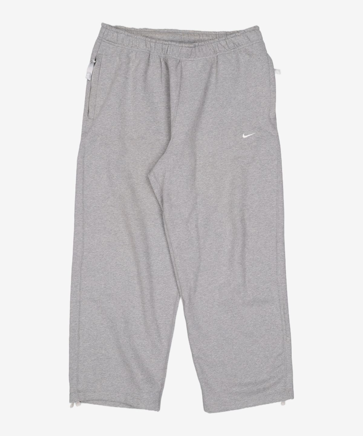 나이키(NIKE) 스포츠웨어 스우시 오픈 헴 플리스 팬츠 M - 다크 그레이 헤더:화이트 / FN3343-063 XXL