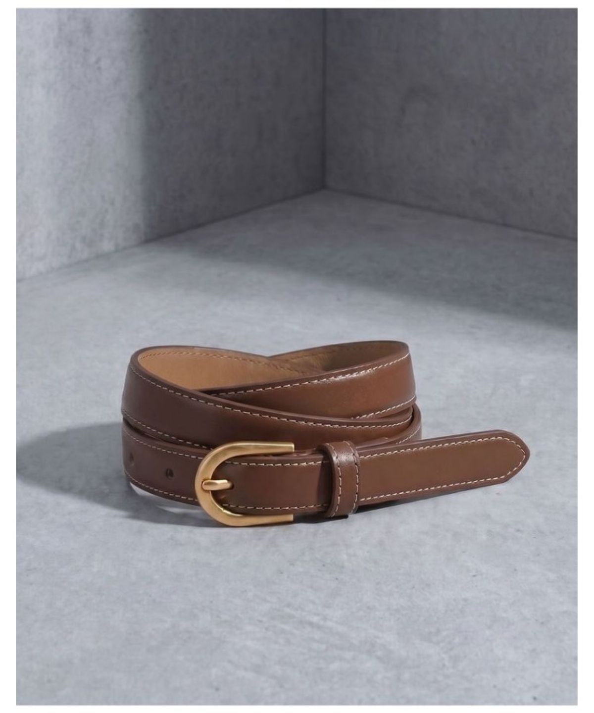 질스튜어트 맨 액세서리(JILLSTUART MEN ACC) 20mm 브라운 소가죽 슬림 여성벨트 JUBE6F111W2