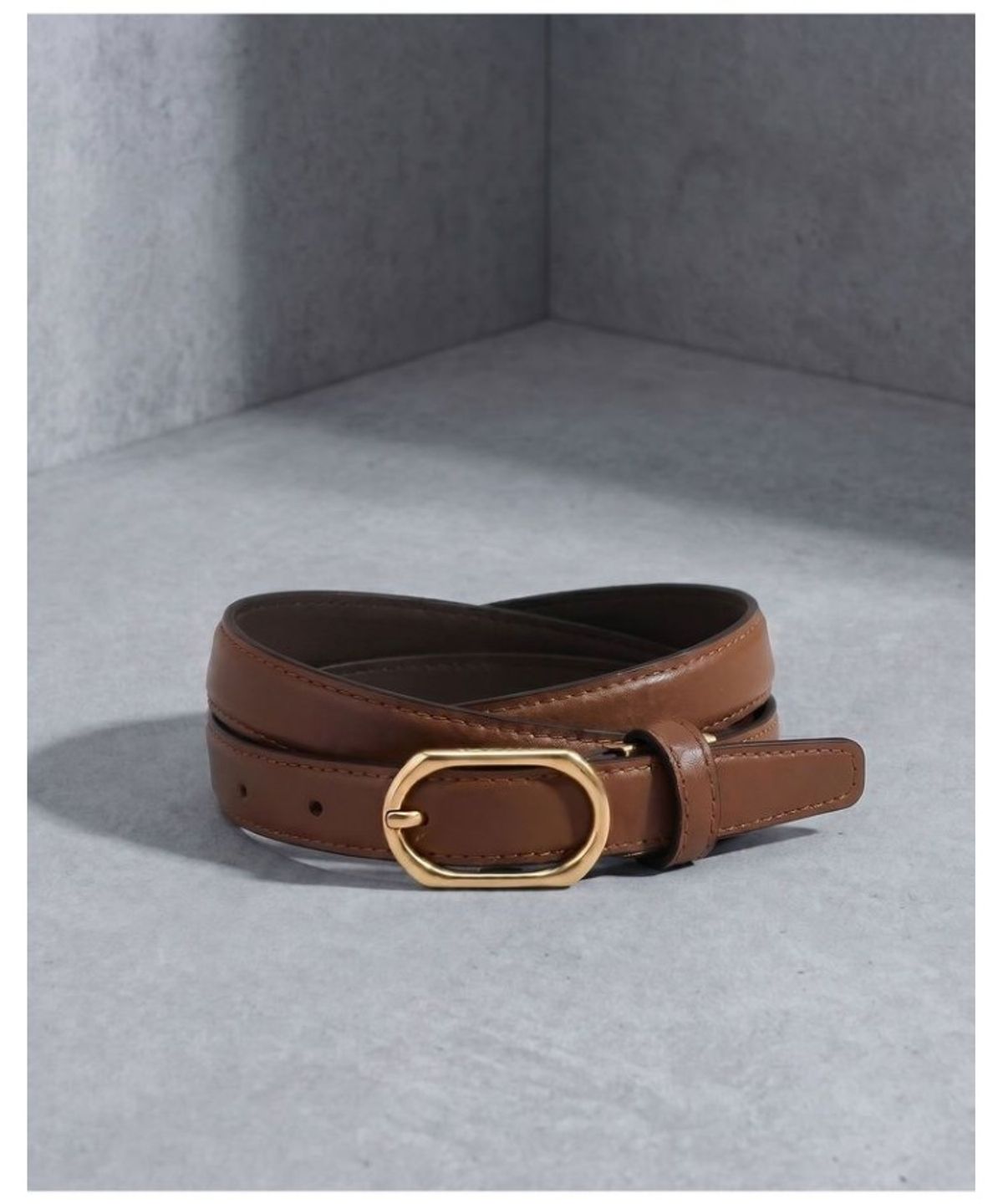 질스튜어트 맨 액세서리(JILLSTUART MEN ACC) 15mm 브라운 소가죽 슬림 여성벨트 JUBE6F181W2