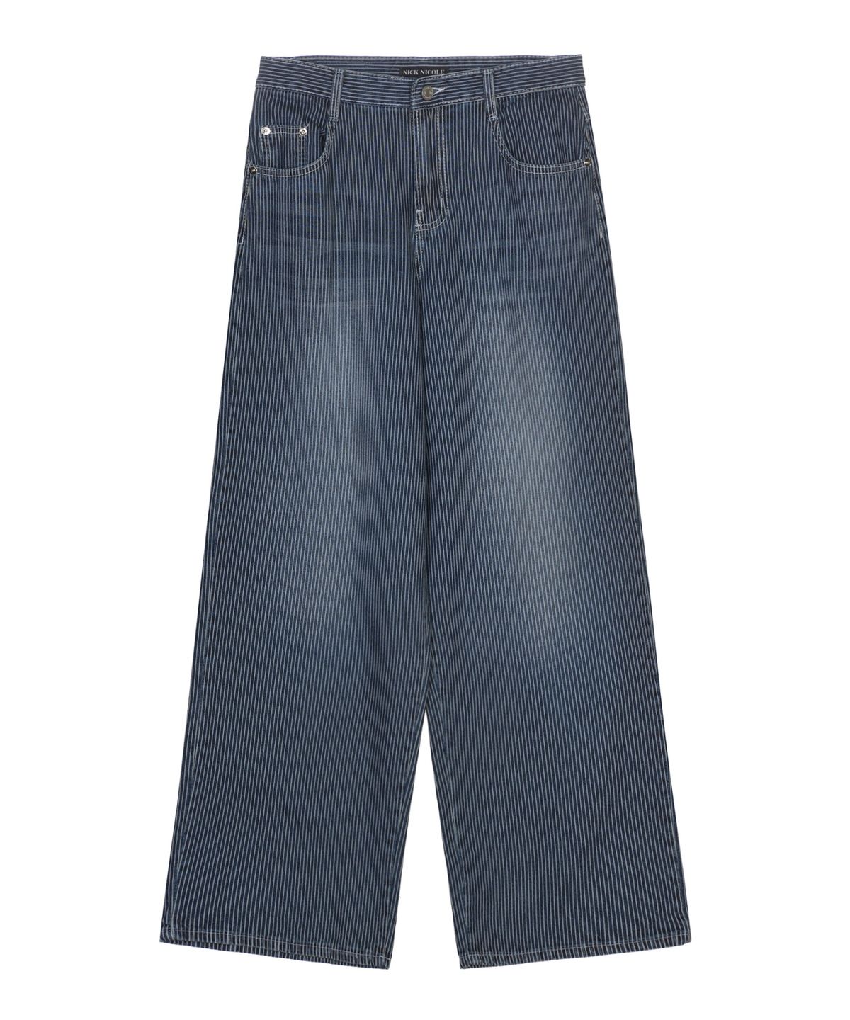 닉앤니콜(NICK&NICOLE) PIN STRIPE WIDE DENIM PANTS_BLUE