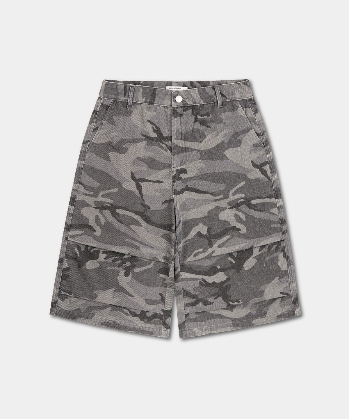 엑스컨테이너(EXCONTAINER) 카모 파라슈트 버뮤다 팬츠 (GREY CAMO)