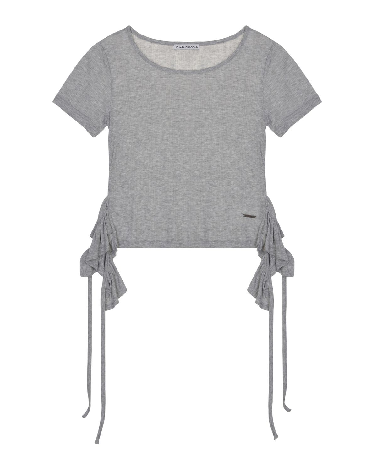 닉앤니콜(NICK&NICOLE) SIDE SHIRRING TIE TOP_GRAY