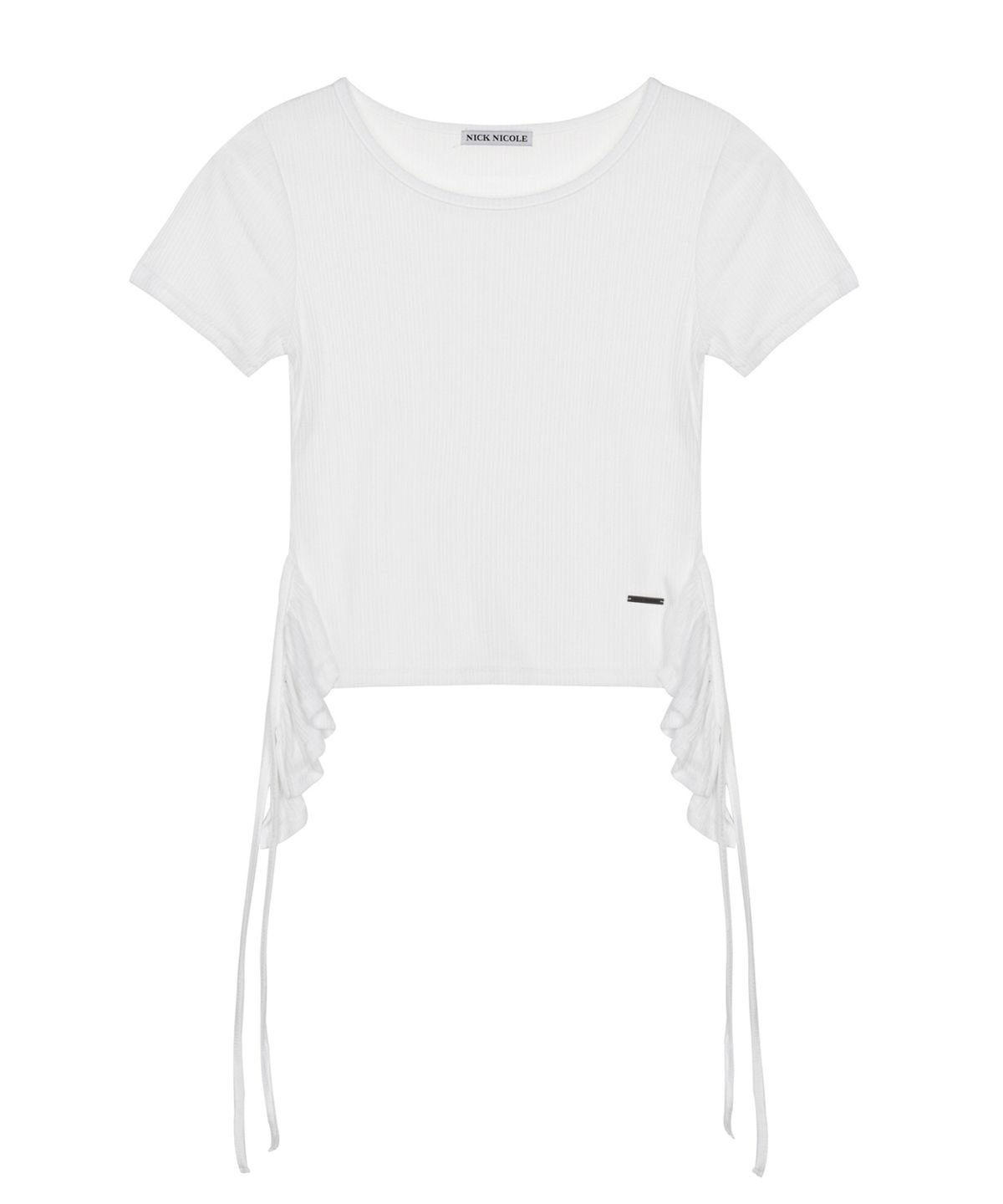닉앤니콜(NICK&NICOLE) SIDE SHIRRING TIE TOP_IVORY