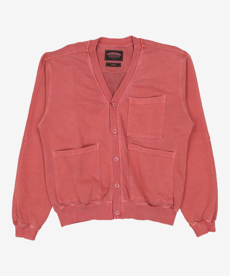PIGMENT DYEING HEAVYWEIGHT CARDIGAN _ PINK M