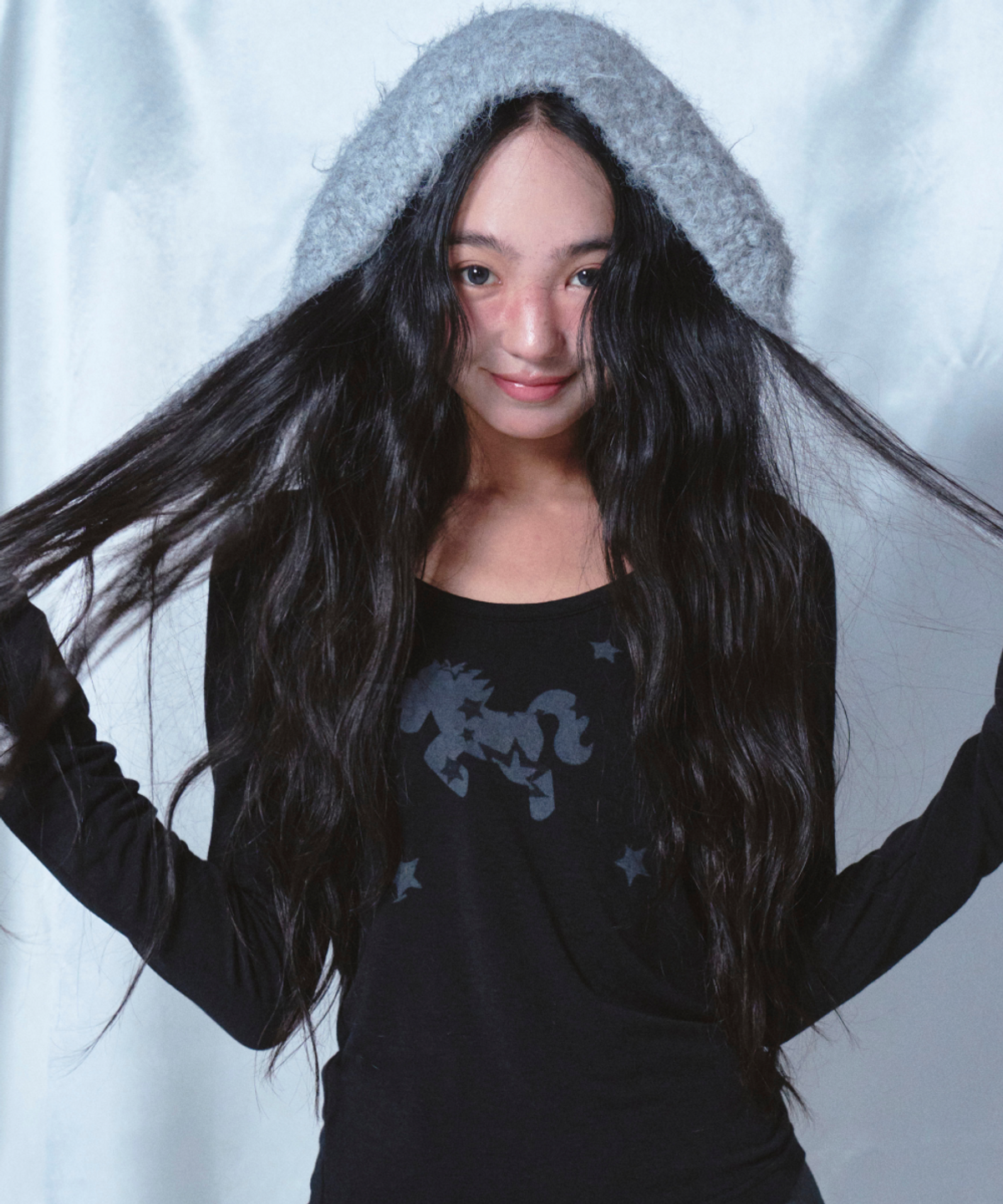 로긴 앤 로지(ROGIN N ROSIE) Star Unicorn Printed Long Sleeve Black