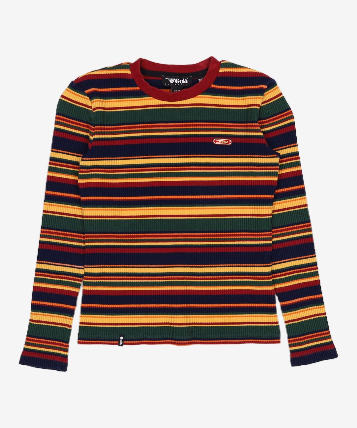 골라(GOLA) W 스트라이프 로고 티셔츠 W STRIPE LOGO SLEEVE TS FREE