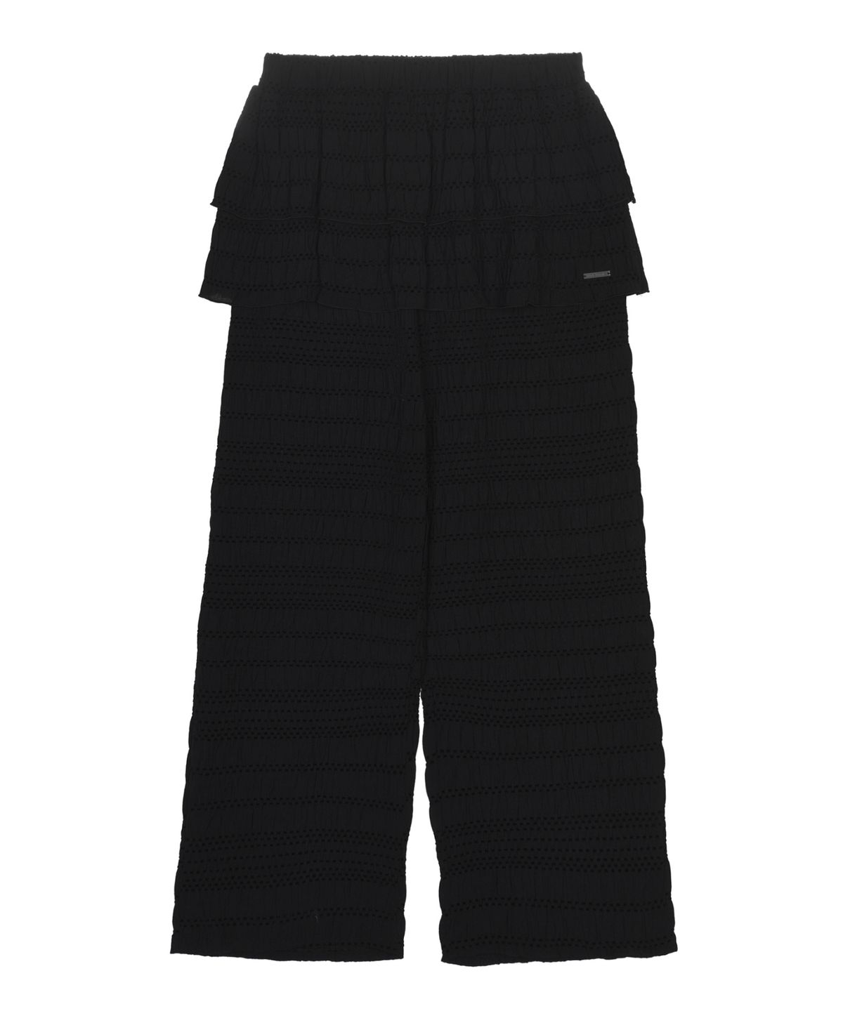 닉앤니콜(NICK&NICOLE) LACE RUFFLE SKIRT PANTS_BLACK