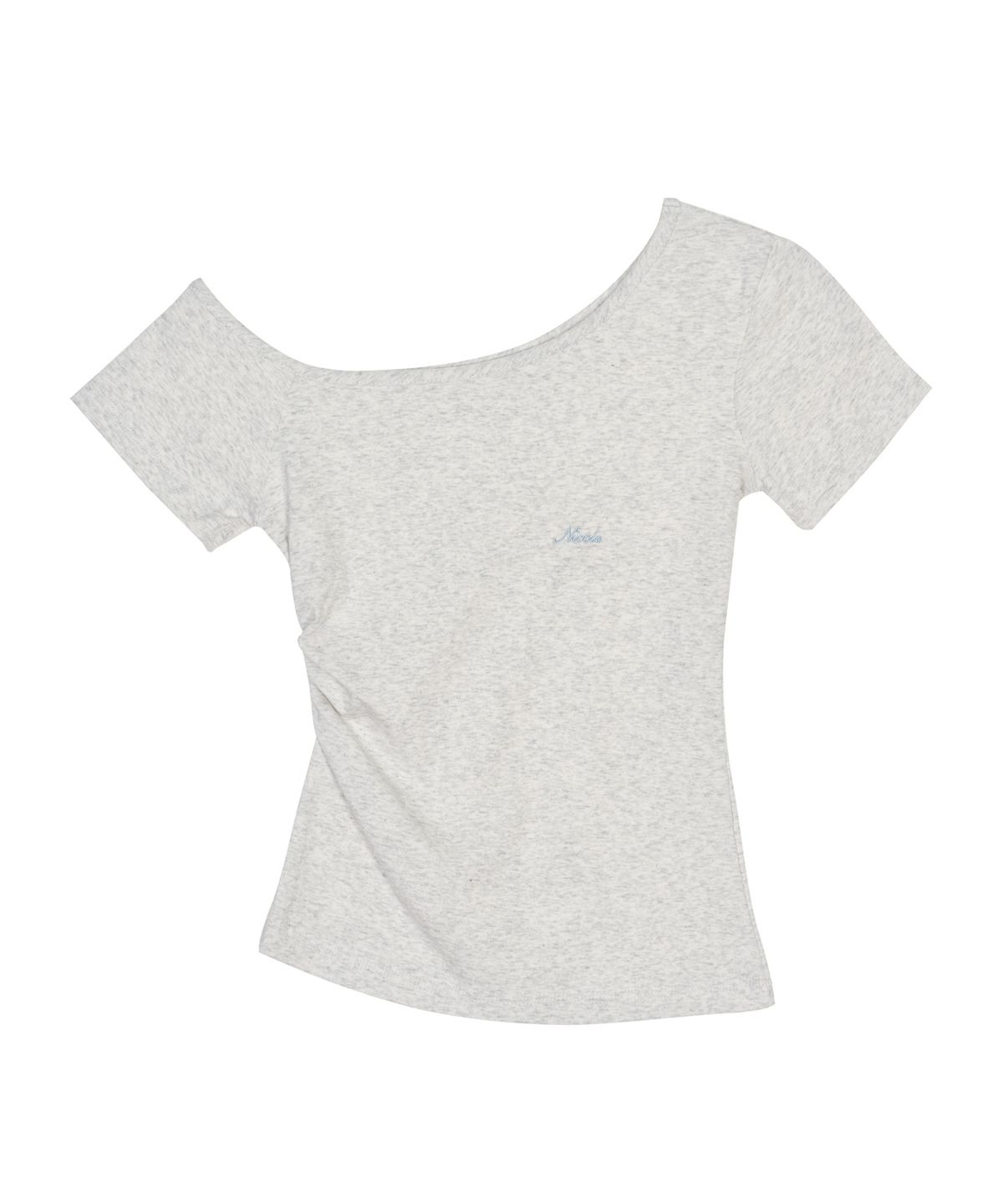 닉앤니콜(NICK&NICOLE) ASYMMETRIC SHIRRING TOP_OATMEAL