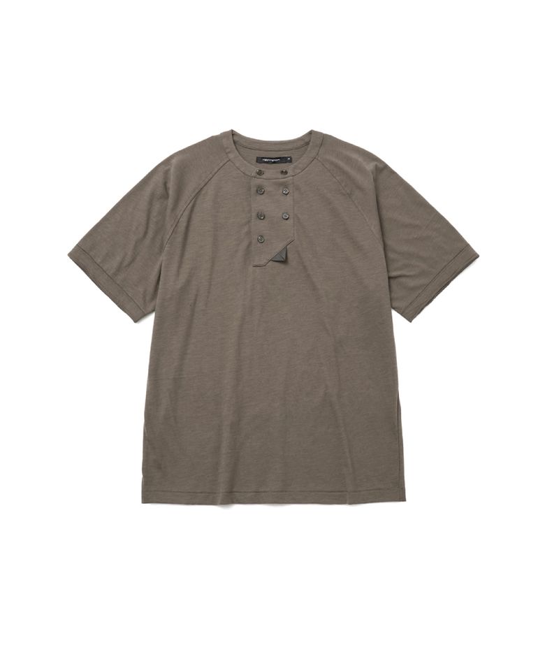Double Breasted Tee Slub Mud Brown