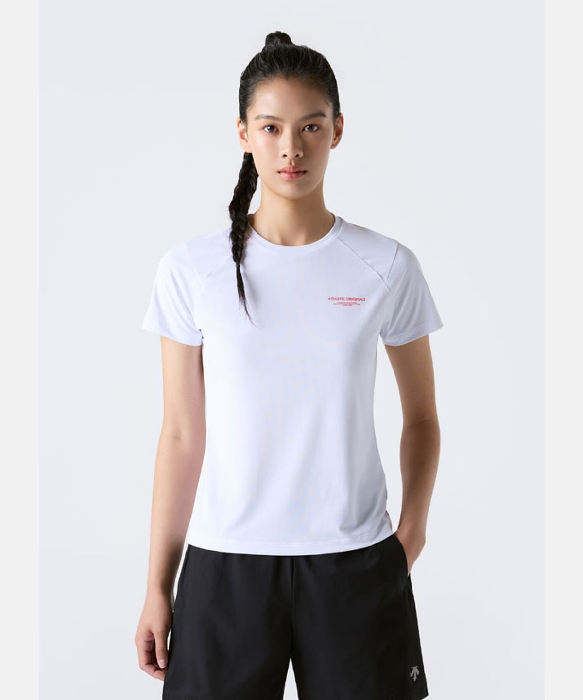 데상트(DESCENTE) 여성 러닝 흡한속건 반팔 티셔츠 화이트 SR322RTS72