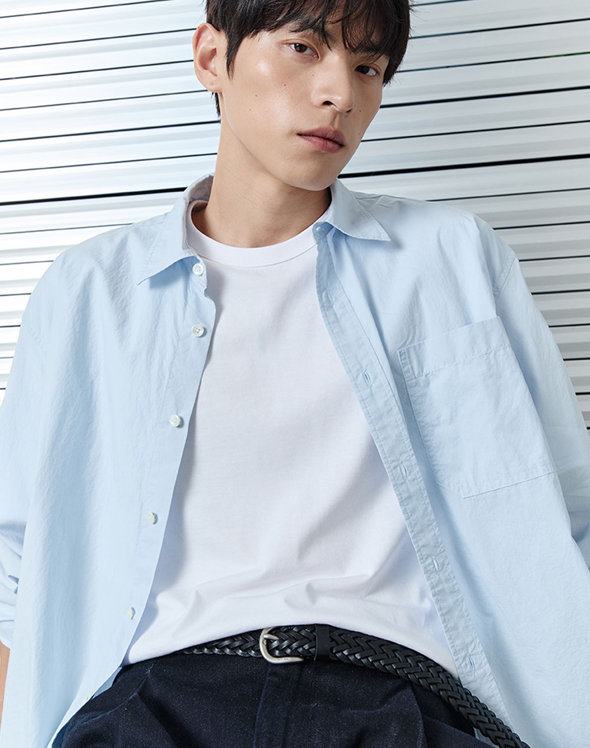 질스튜어트 맨 액세서리(JILLSTUART MEN ACC) [남녀공용] 25MM 블랙 라운드 버클 위빙 소가죽 벨트 JUBE6F411BK