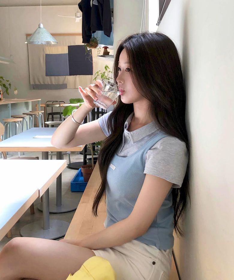 레터즈 더블 레이어드 피케이 카라티 ( 멜란지그레이 )