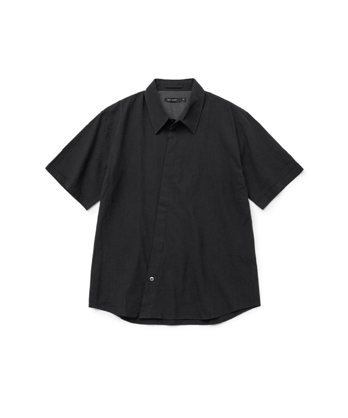 해칭룸(HATCHINGROOM) Slash Shirt Herringbone Stripe Black