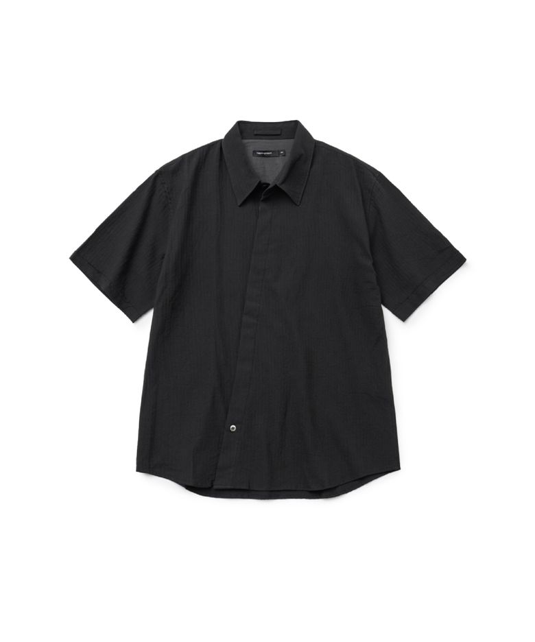 Slash Shirt Herringbone Stripe Black