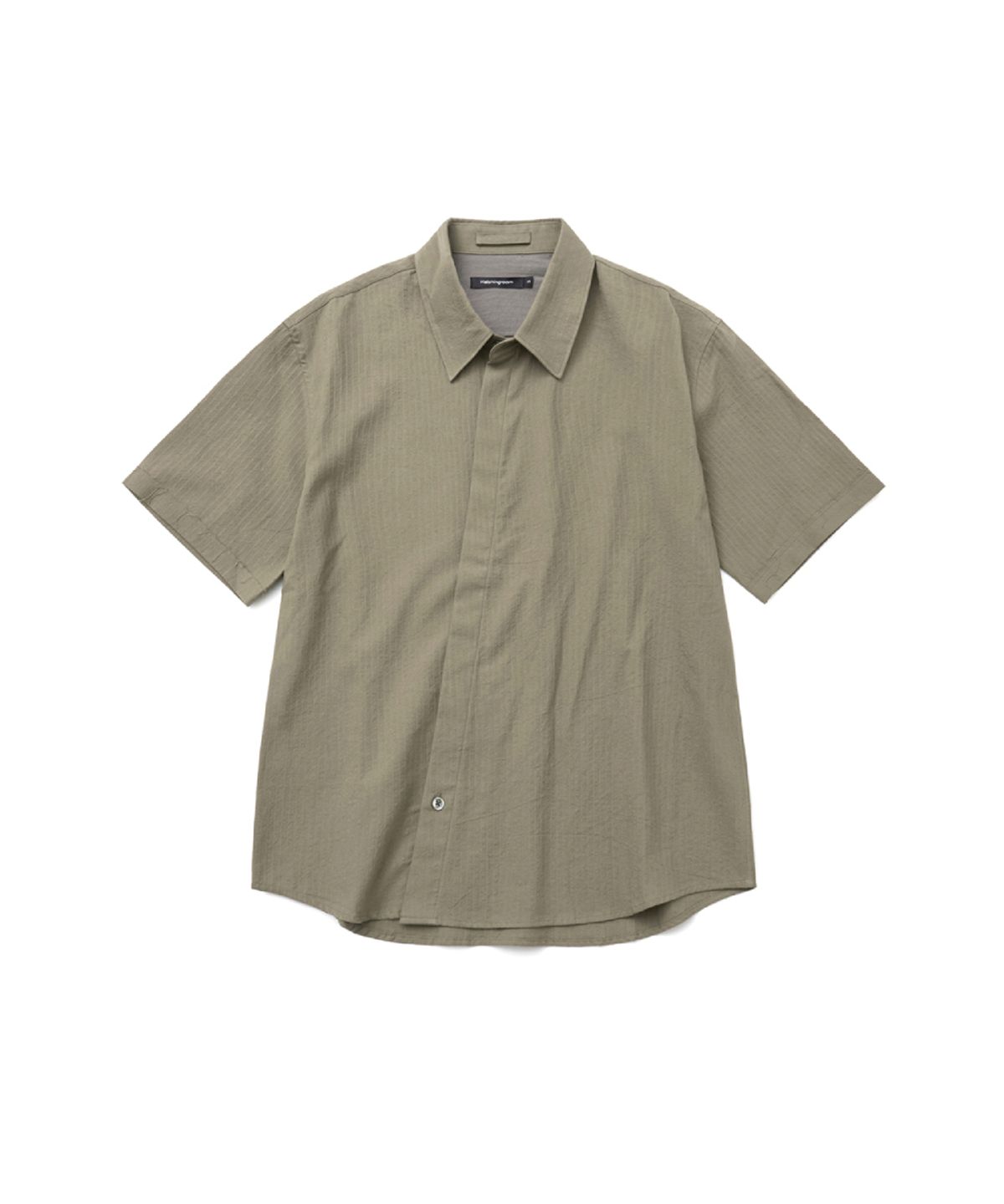 해칭룸(HATCHINGROOM) Slash Shirt Herringbone Stripe Desert