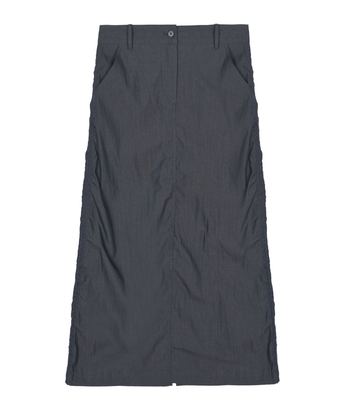 닉앤니콜(NICK&NICOLE) NICOLE SHIRRING LONG SKIRT_DENIM