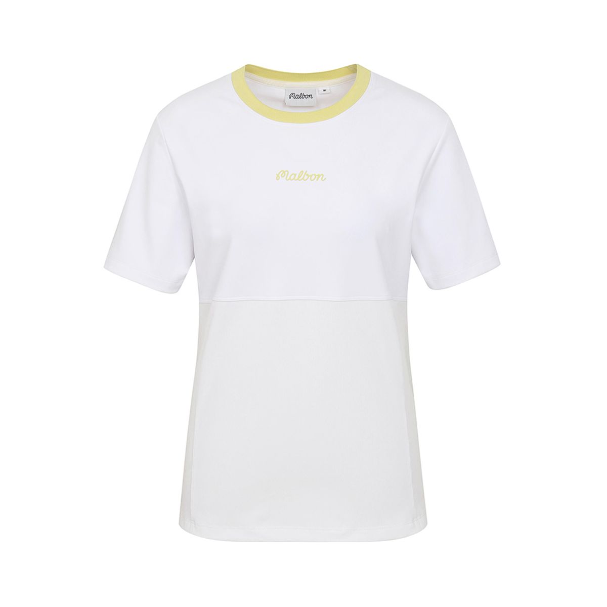 말본 골프(MALBON GOLF) 컬러드 넥 라운드 티셔츠 WHITE (WOMAN)