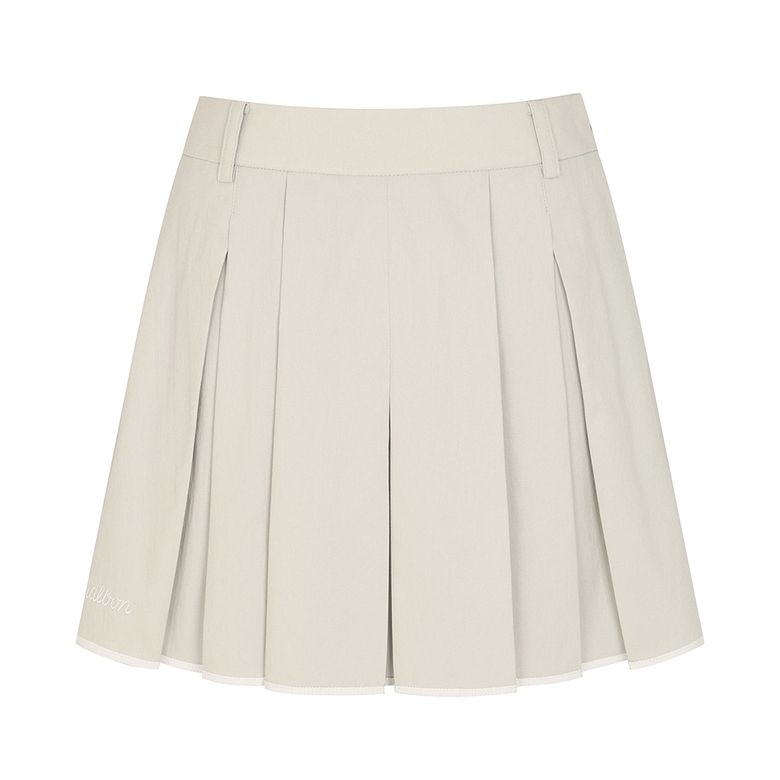변형 플리츠 벨트 스커트 BEIGE (WOMAN)