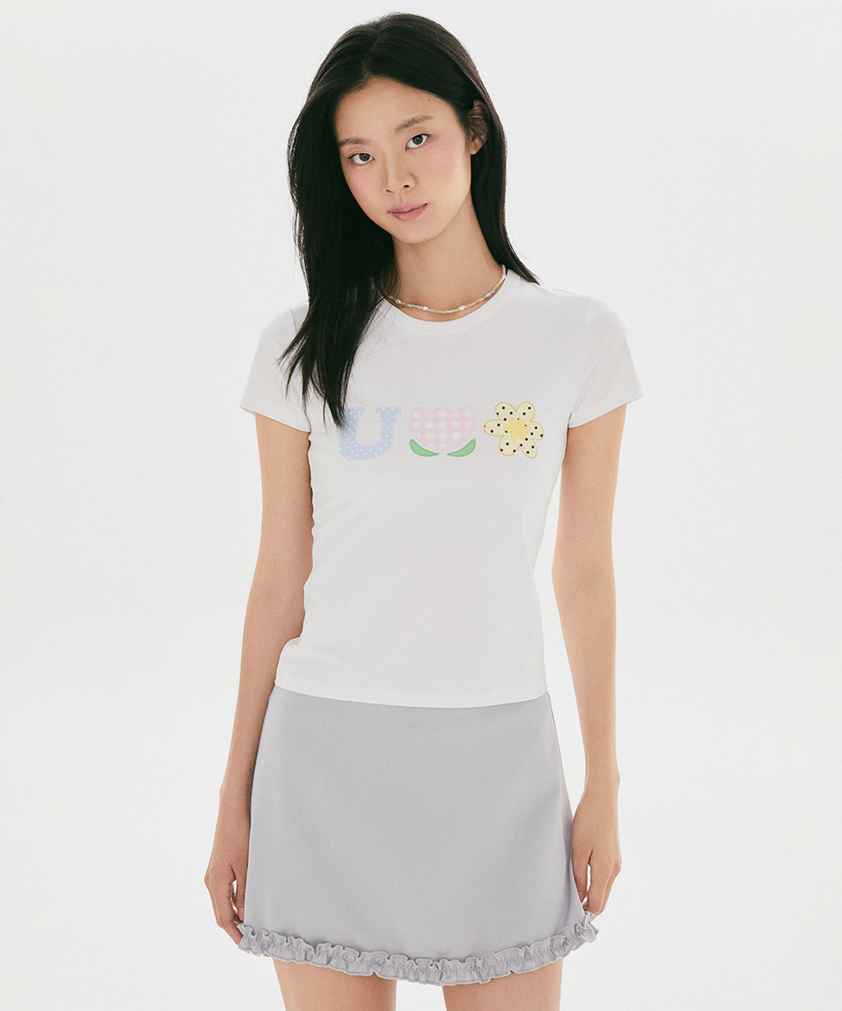 스파오(SPAO) [우사하나] 슬림핏 반팔 티셔츠(White)_SPRLG37U45