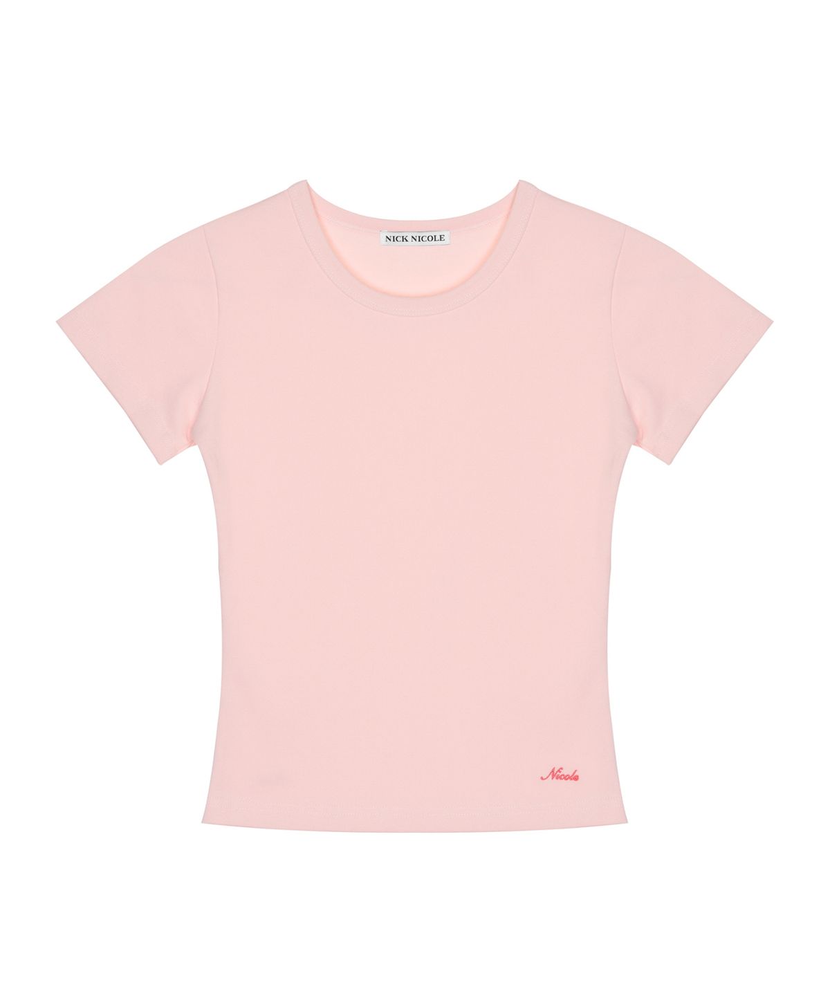 닉앤니콜(NICK&NICOLE) ESSENTIAL SLIM HALF TOP_PINK
