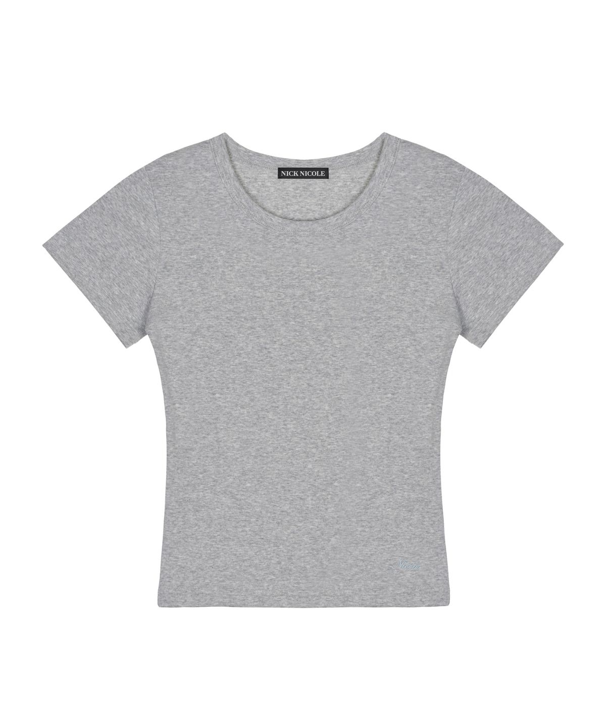 닉앤니콜(NICK&NICOLE) ESSENTIAL SLIM HALF TOP_GRAY