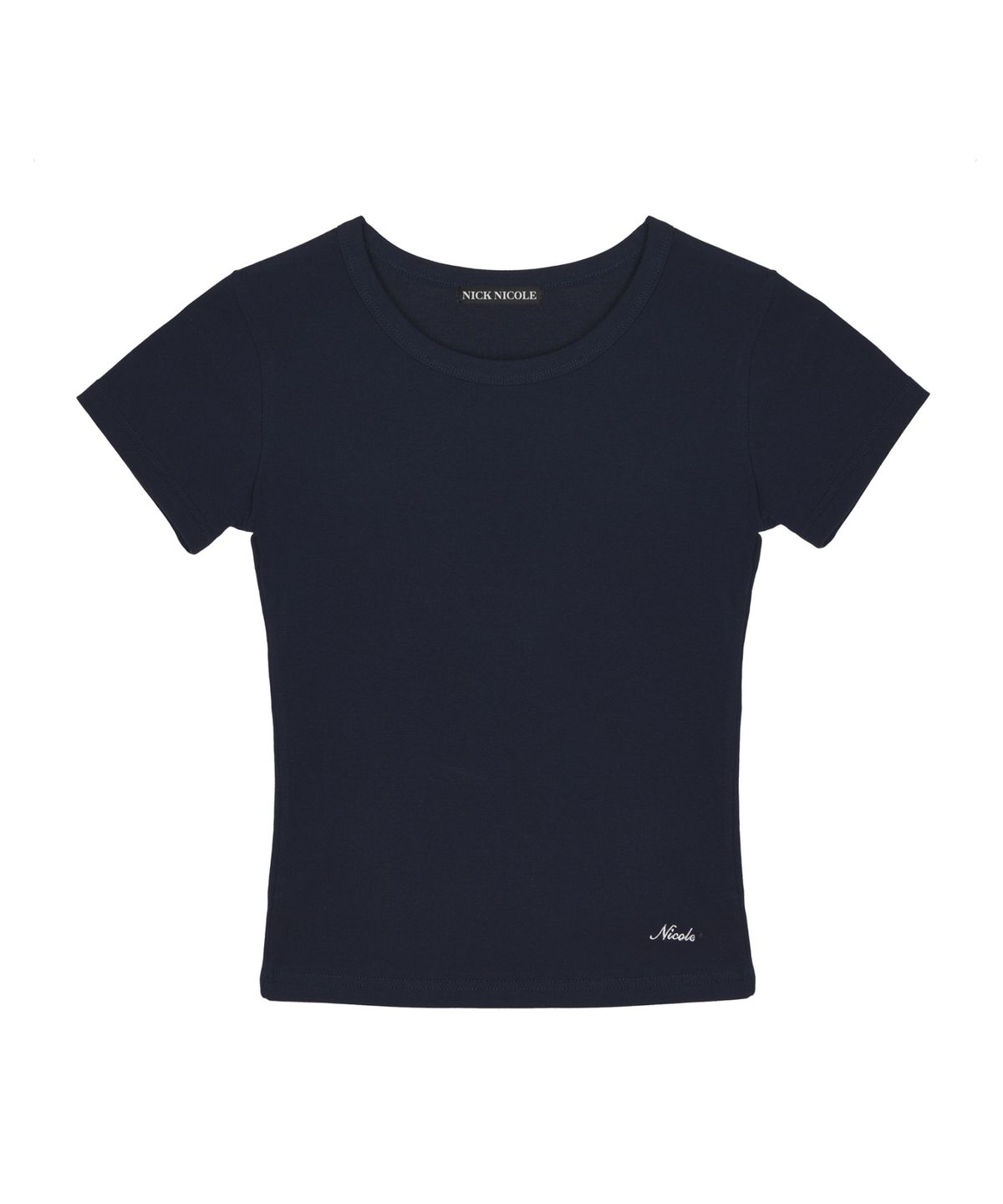 닉앤니콜(NICK&NICOLE) ESSENTIAL SLIM HALF TOP_NAVY