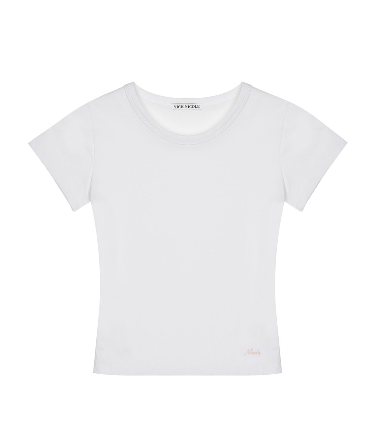 닉앤니콜(NICK&NICOLE) ESSENTIAL SLIM HALF TOP_WHITE