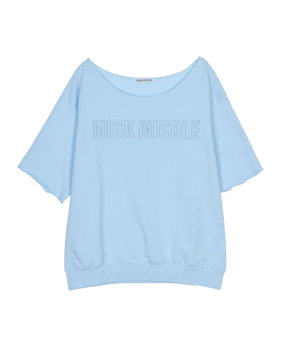 닉앤니콜(NICK&NICOLE) RAW CUT HALF SLEEVE TOP_SORA
