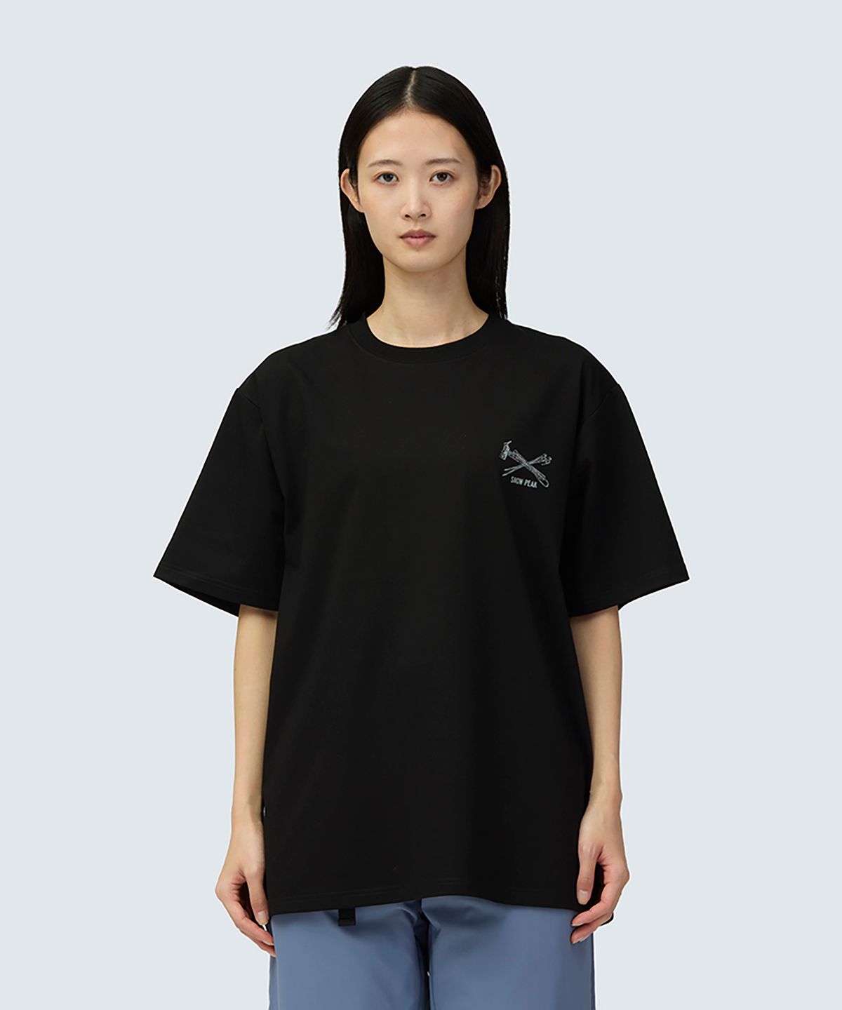 스노우피크 어패럴(SNOWPEAK APPAREL) Pegs & Hammer 그래픽 반팔 티셔츠 (S26FUBTS42) Black