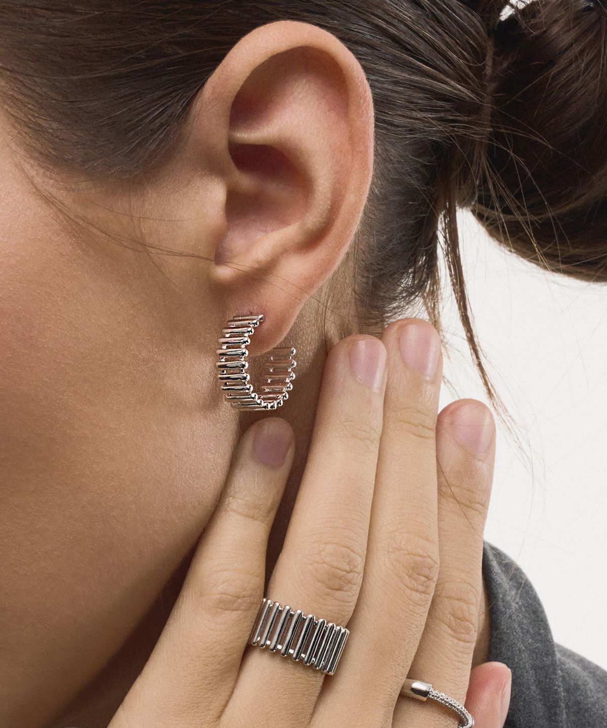 리스(LISSE) [925 SILVER] SEGMENT HOOP E