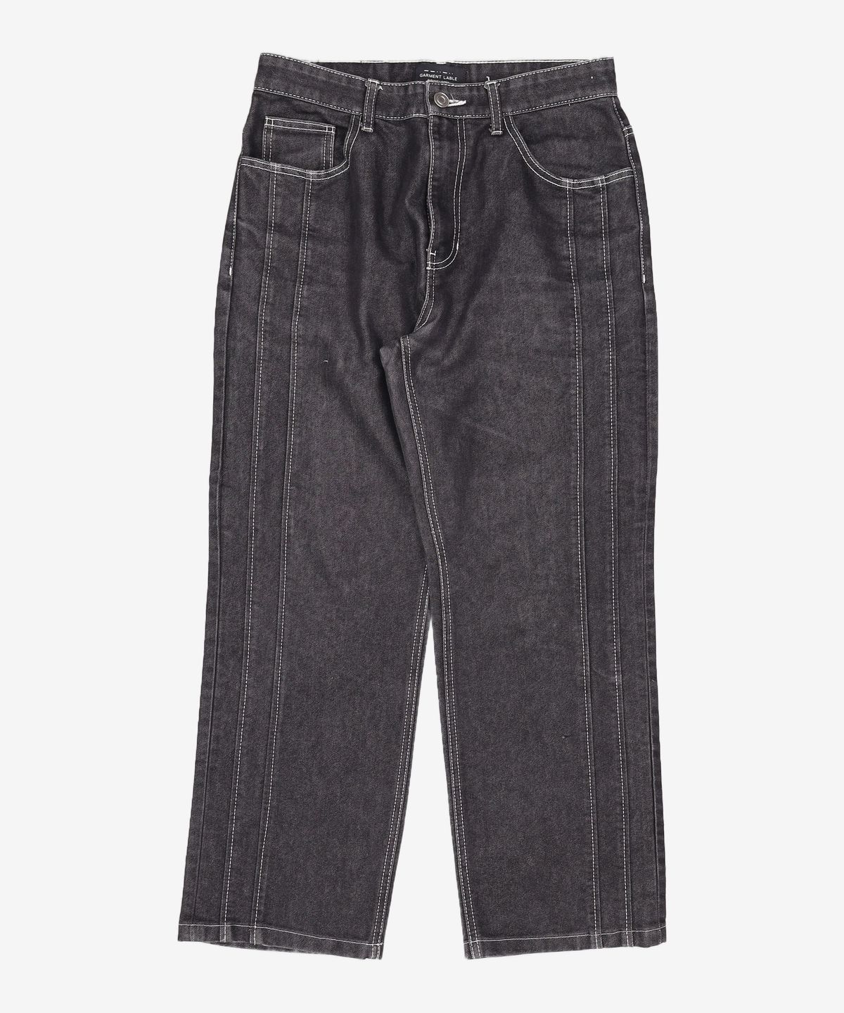가먼트레이블(GARMENT LABLE) Stitch Straight Jeans - Black M