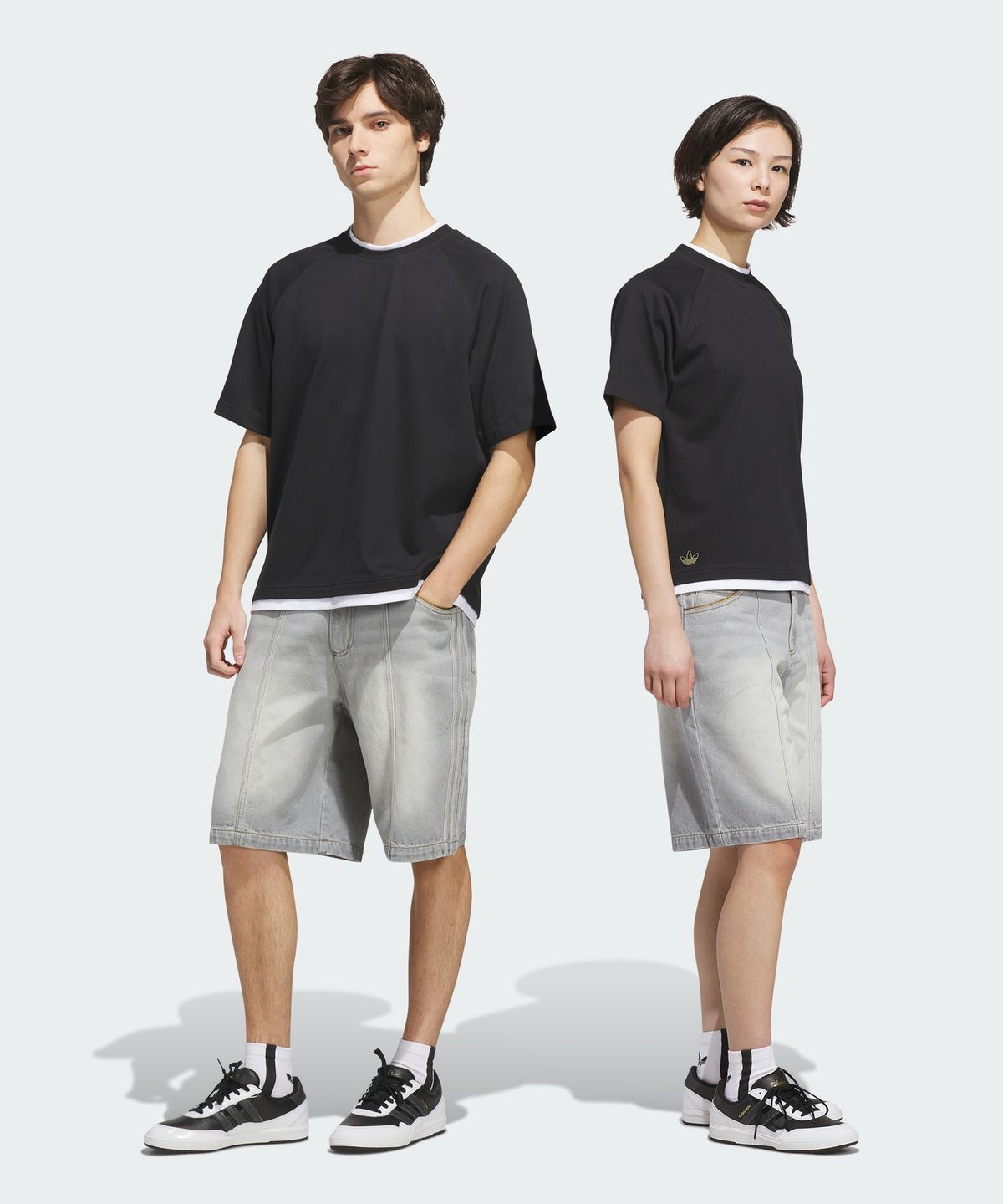아디다스(ADIDAS) 스케이트보딩 x TYSHAWN 워시드 데님 쇼츠 KT4453