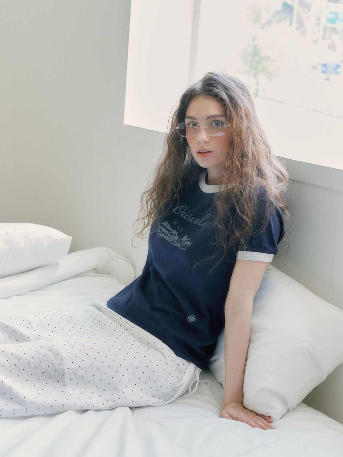 아워컬러(OURCOLOR) (adult) Horse Ringer Tee _ Navy