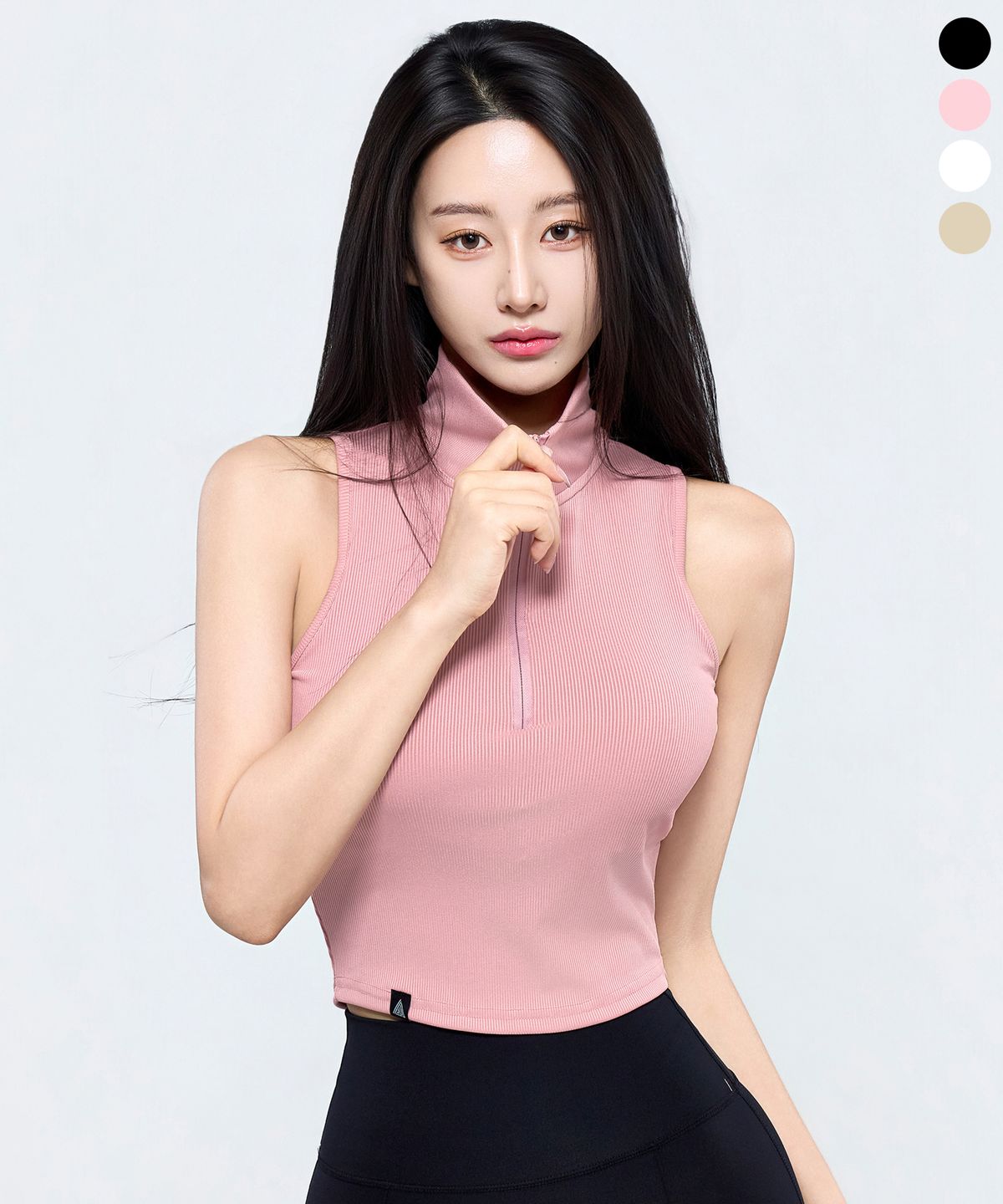피지컬가먼츠(PHYSICAL GARMENTS) P5085 우먼 캡내장 홀터넥 집업 나시 [4COLOR]