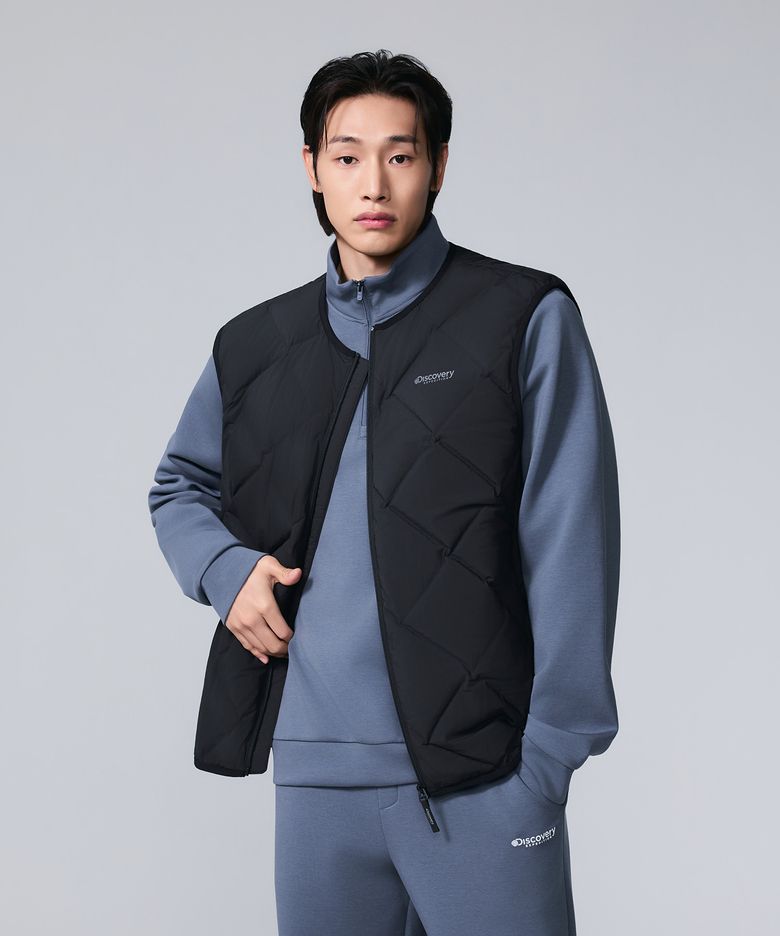 남성 디하스 튜브 다운 패딩베스트 (BLACK)