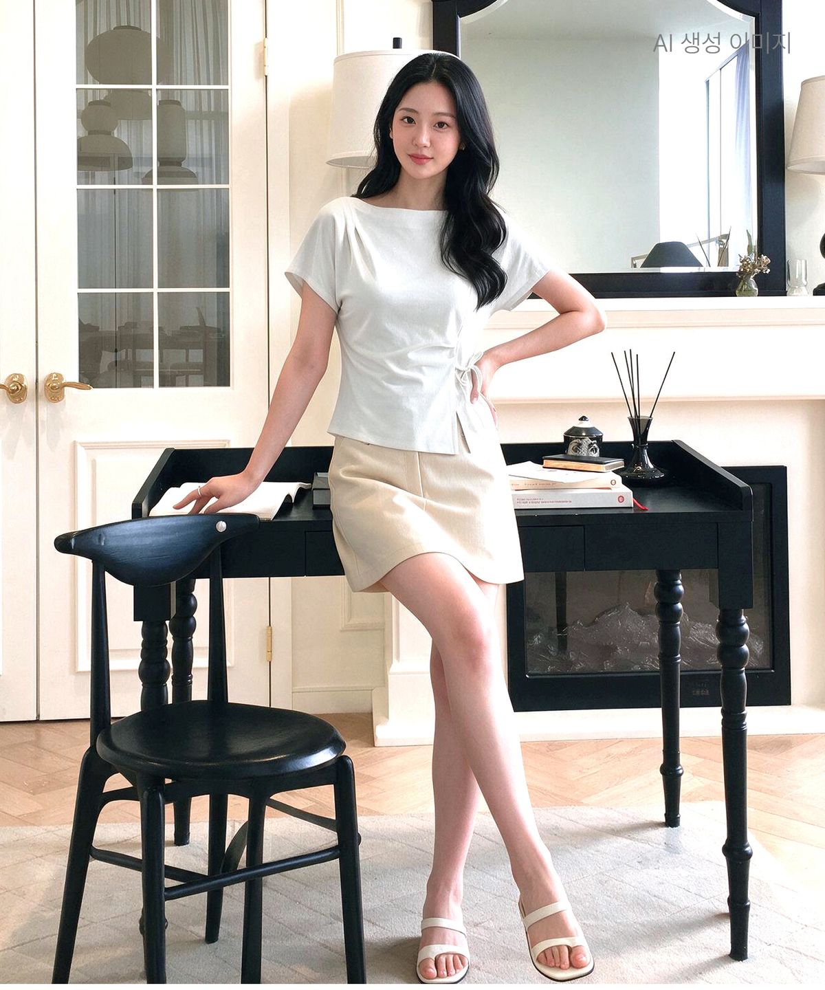 로엠(ROEM) RE 벨티드 미니 스커트형 팬츠 (RMTWG25RT2) RMTWG38R13
