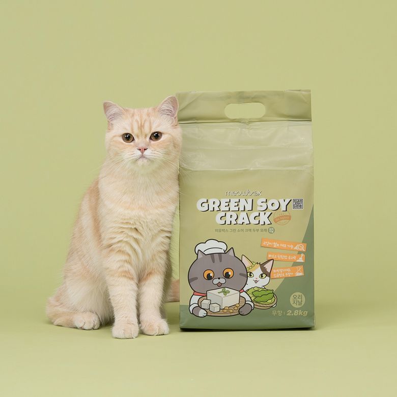 고양이모래 그린소이 크랙 두부 모래 오리지널 2.8kg 3개