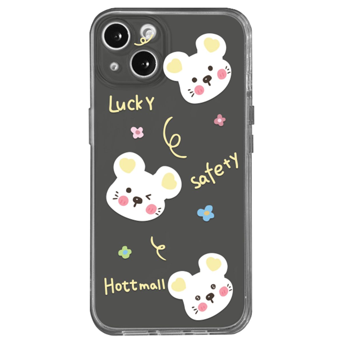 핫티몰(HOTTMALL) Lucky 옐로 마우스 투명 TPU 갤럭시 아이폰 휴대폰 케이스