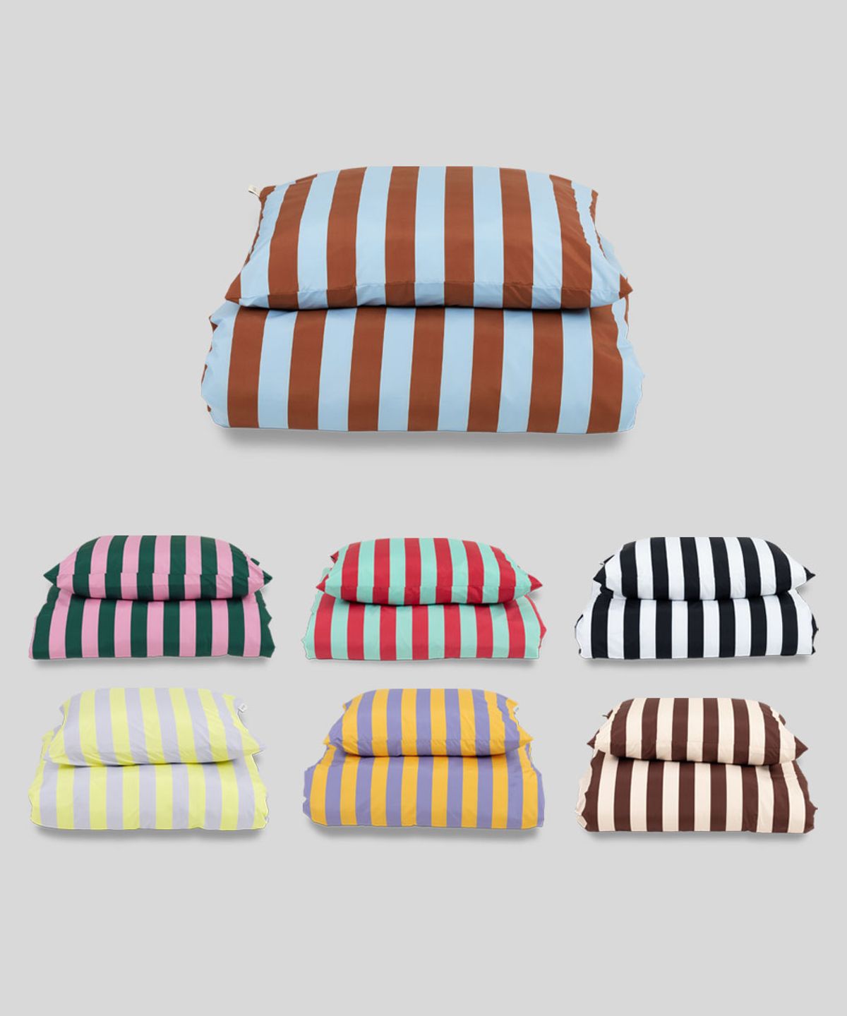 다이드인(DYEDIN) 퍼프리 먼지 없는 볼드 스트라이프 이불 세트(SS/Q) -7 Colors
