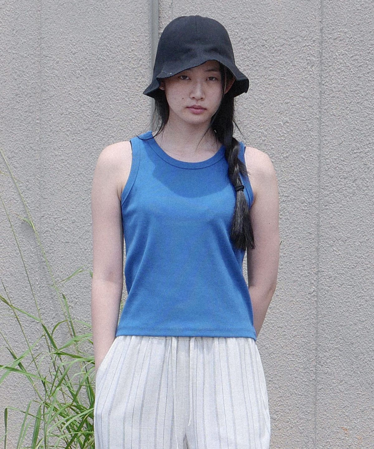 스텝어라운드(STEP AROUND) Span rib sleeveless_BLUE