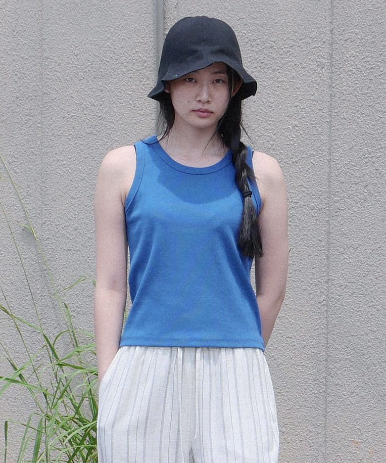 Span rib sleeveless_BLUE