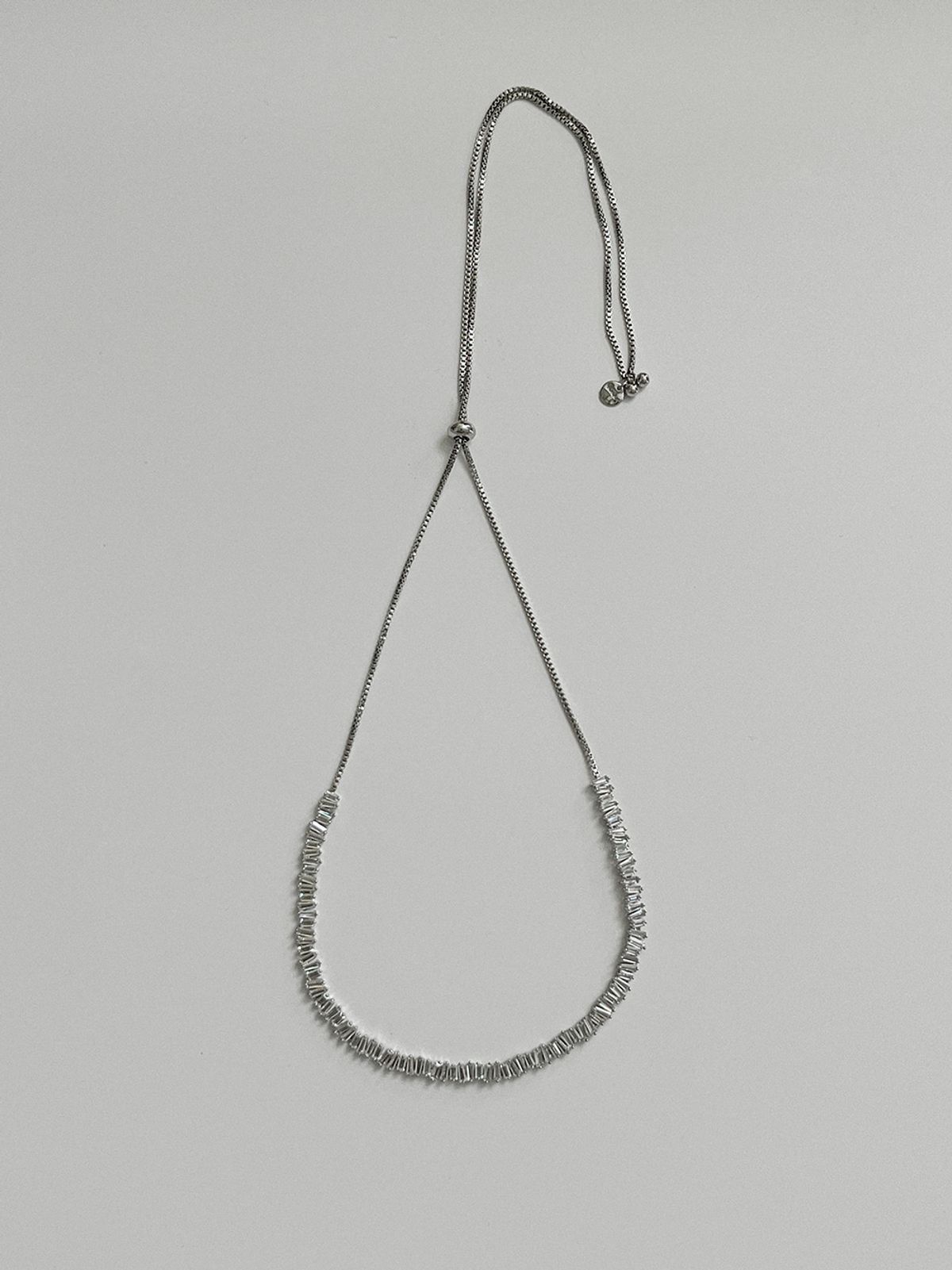 소수(SOSOO) Unbalace Zirconia Long Necklace