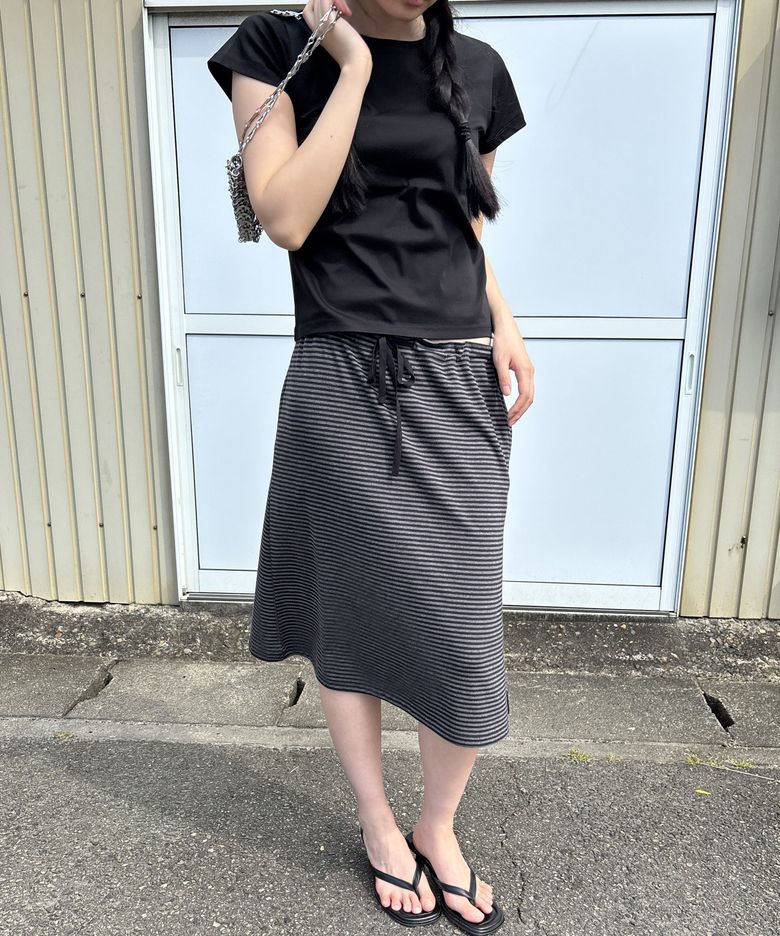 Soft Jersey Midi Skirt_BLACK