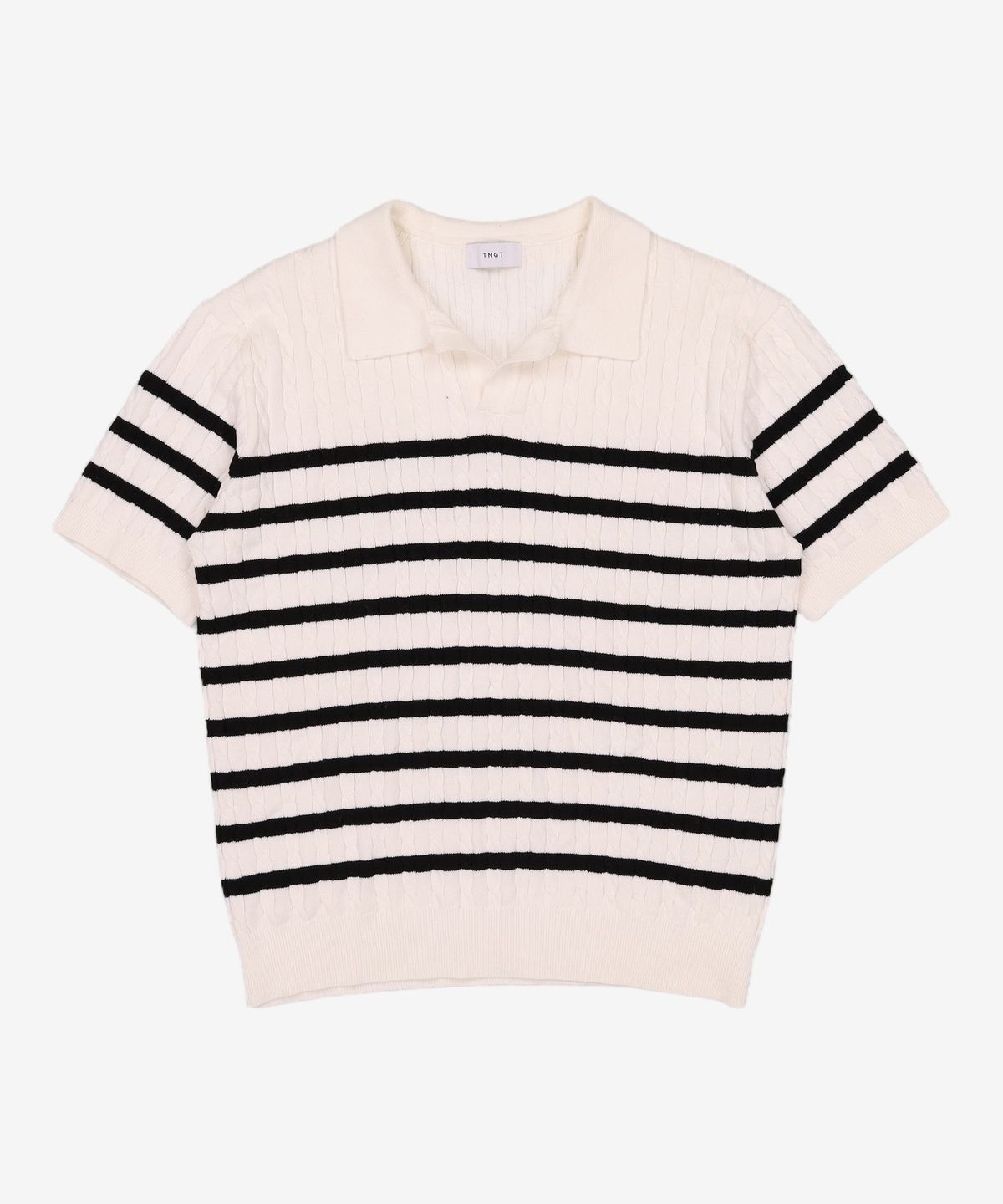 티엔지티(TNGT) Stripe Cable Knit Top (Ivory) TNSW5E203IV 100