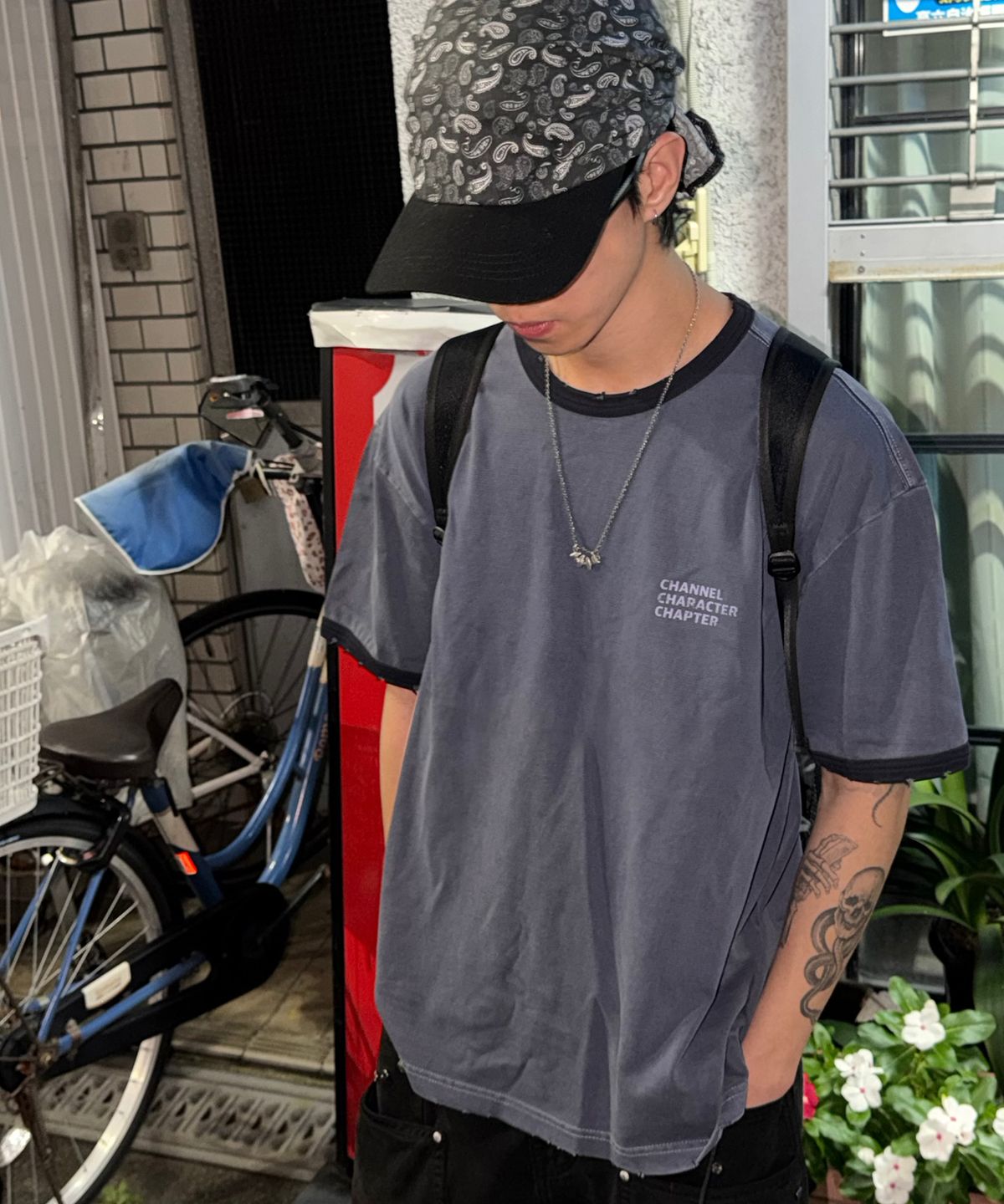 씨에이치사공사(CH.404) Signature LOGO PIGMENT RINGER TEE NAVY